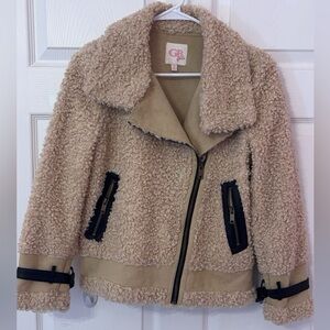 GB Girls Tan and Black Sherpa Jacket
